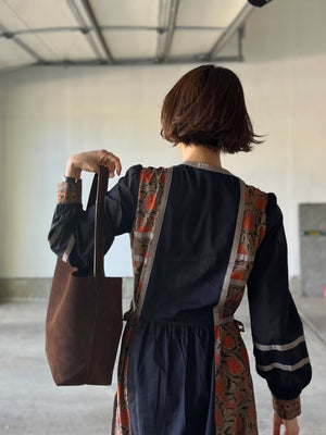 本革スエードショルダーバッグ