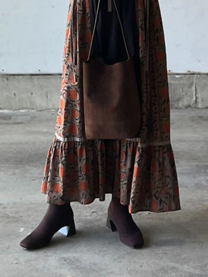 本革スエードショルダーバッグ