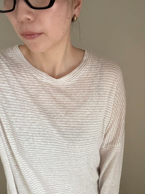 リネンボーダールーズロンT