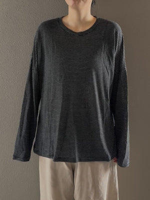 リネンボーダールーズロンT