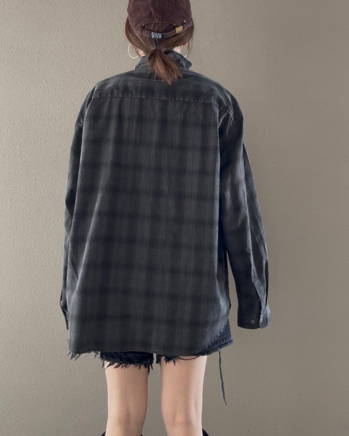 ピグメントチェックシャツ