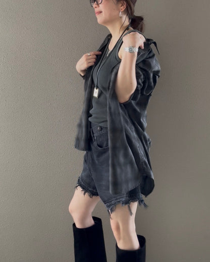ピグメントチェックシャツ