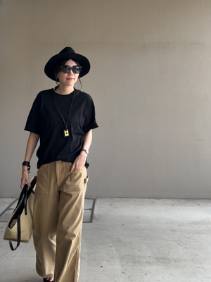 レザーハンドルキャンバストート