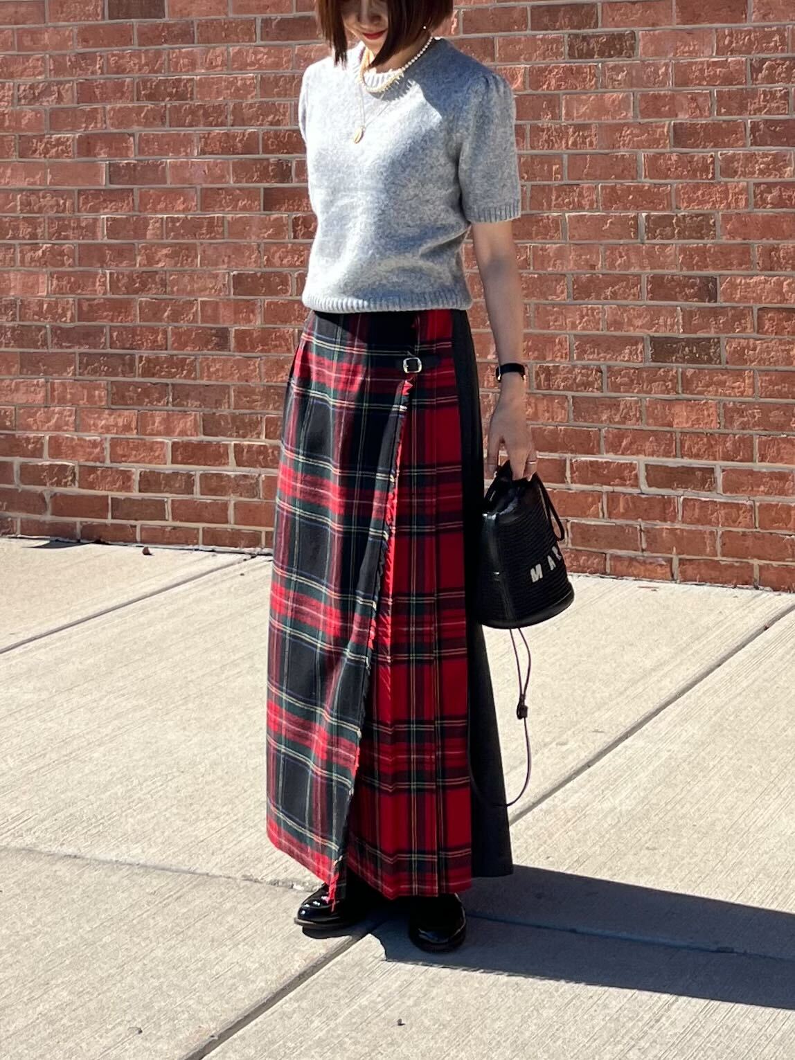 パフスリーブ半袖ニット