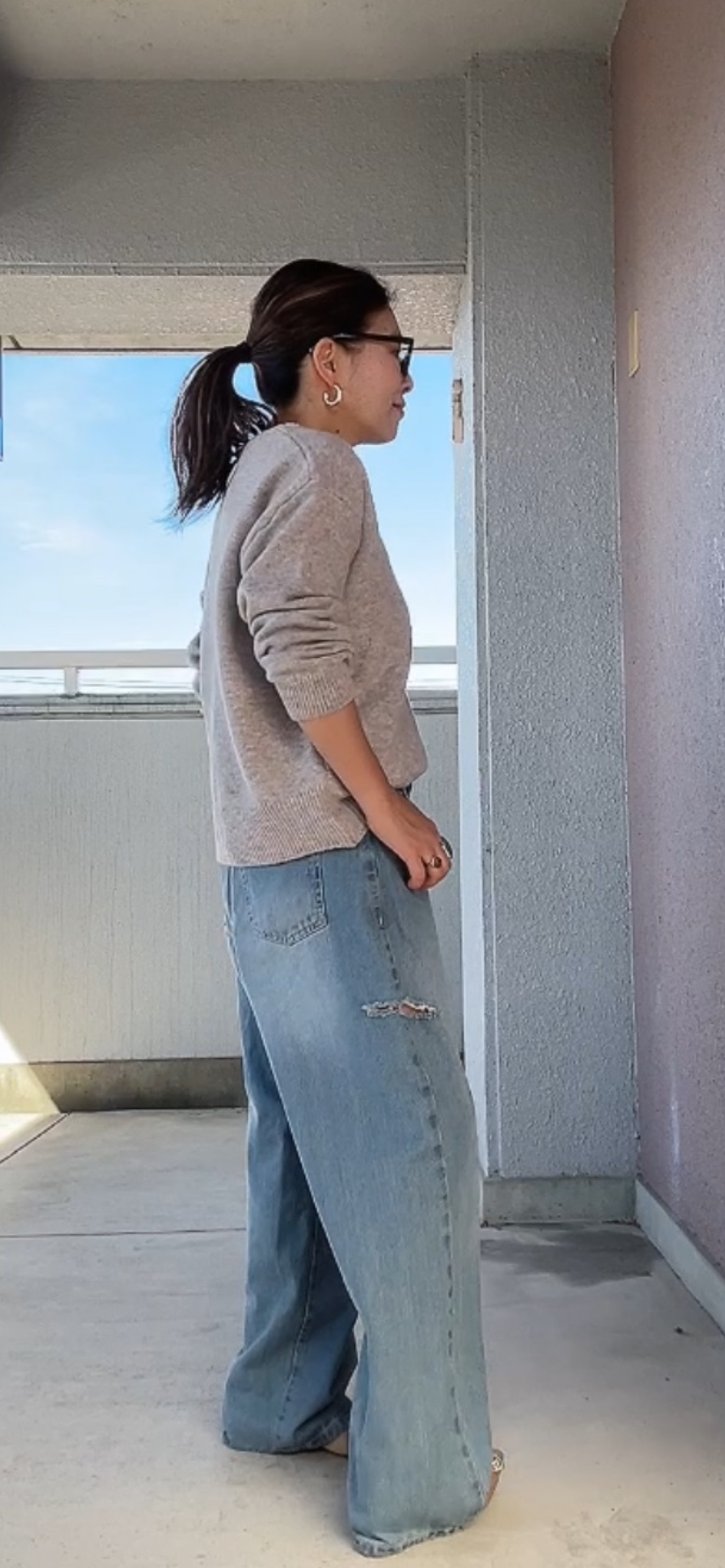 ノースリレイヤードニット