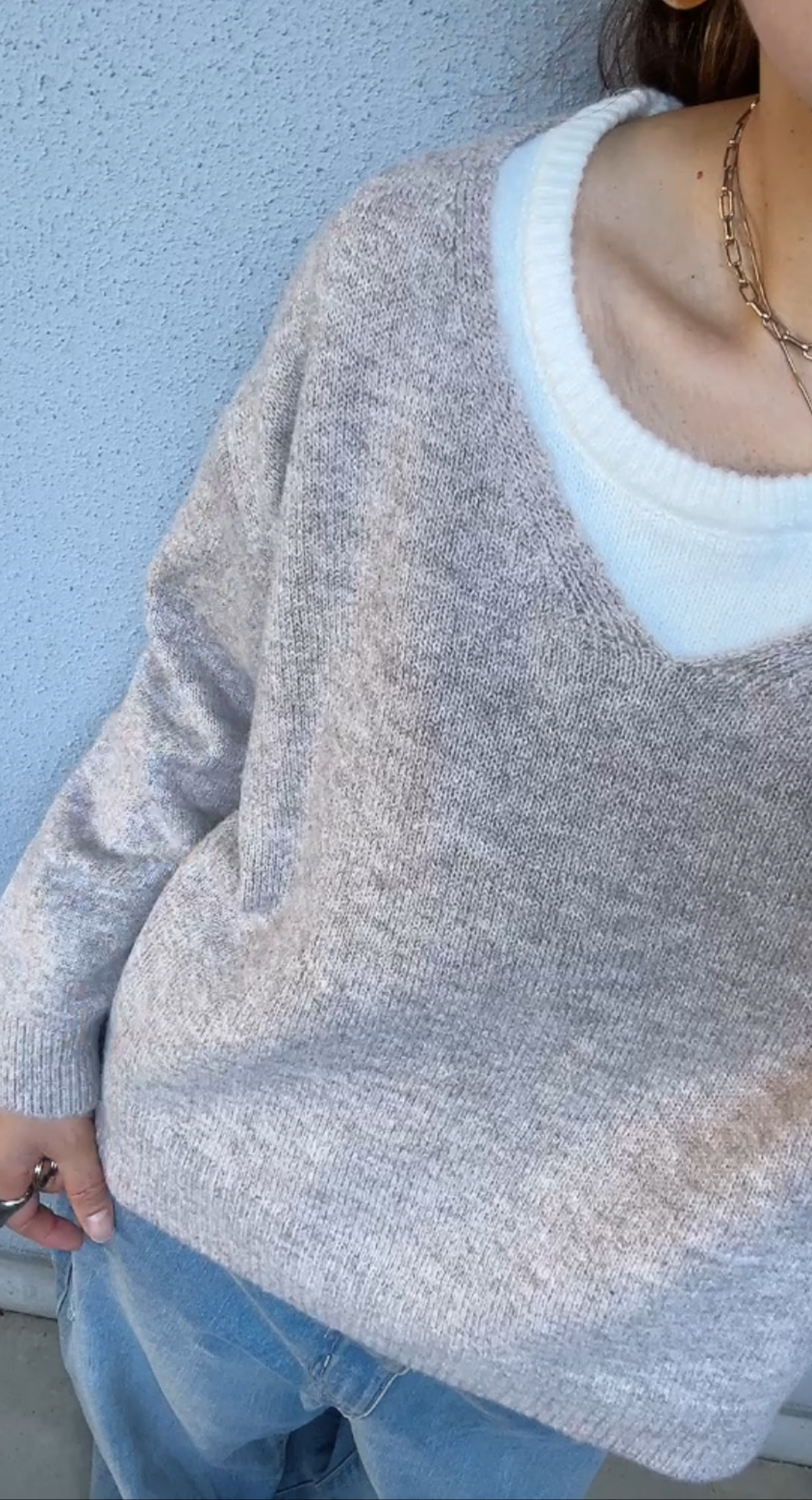 ノースリレイヤードニット