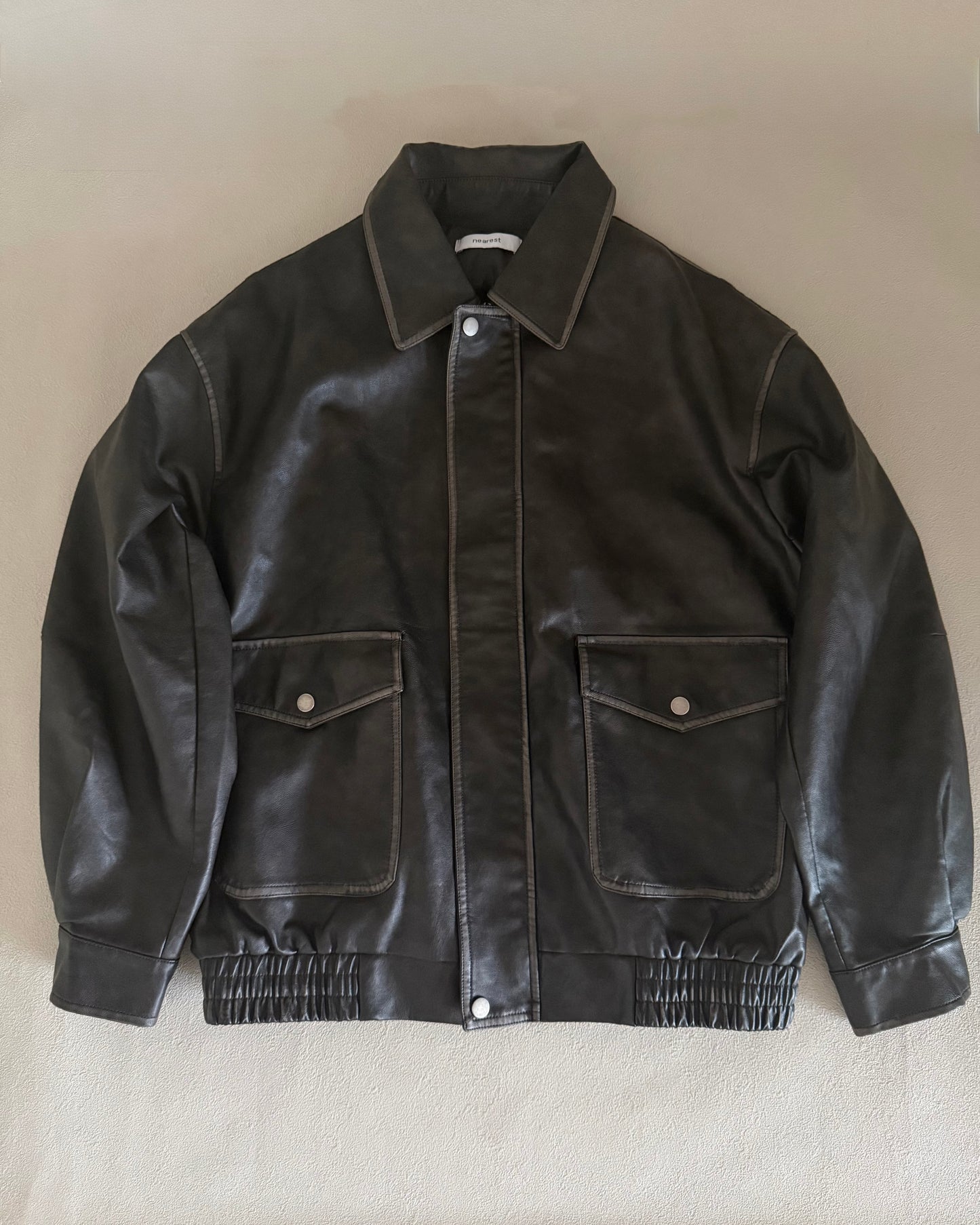 ウォッシュドレザーライクジャケット