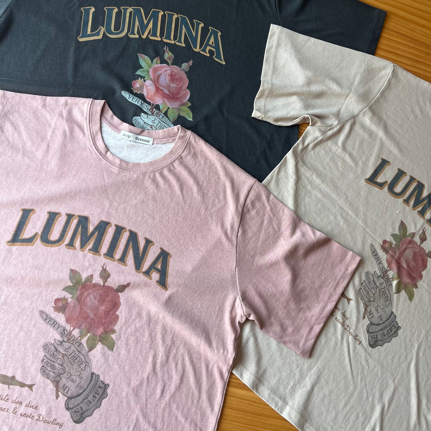 ローズ×ハンド ヴィンテージアートTEE（３色）