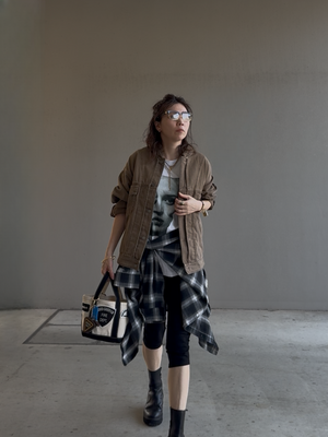 コットンチェックシャツ