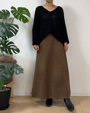 フェイクスエードフレアスカート