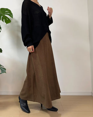 フェイクスエードフレアスカート