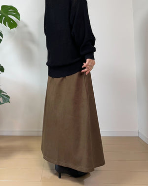 フェイクスエードフレアスカート
