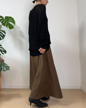 フェイクスエードフレアスカート