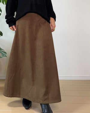 フェイクスエードフレアスカート