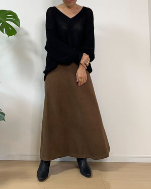 フェイクスエードフレアスカート