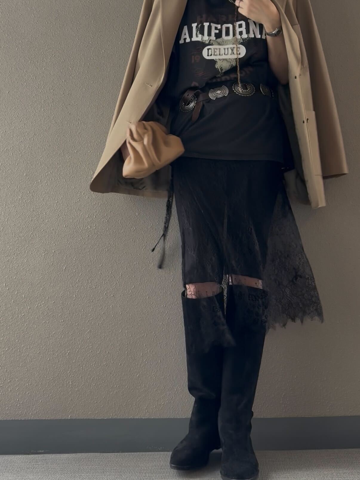 レイヤードエプロンスカート