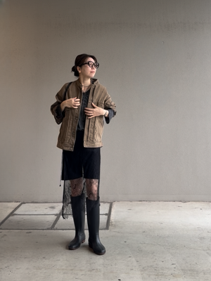 ノーカラーウォッシュブルゾン