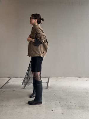 ノーカラーウォッシュブルゾン