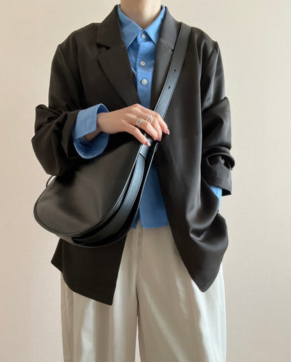 サテンライク テーラージャケットシャツ