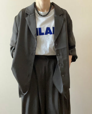 サテンライク テーラージャケットシャツ