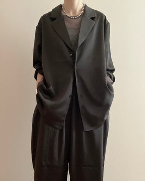 サテンライク テーラージャケットシャツ