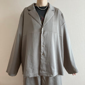 サテンライク テーラージャケットシャツ