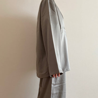 サテンライク テーラージャケットシャツ