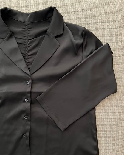 サテンライク テーラージャケットシャツ