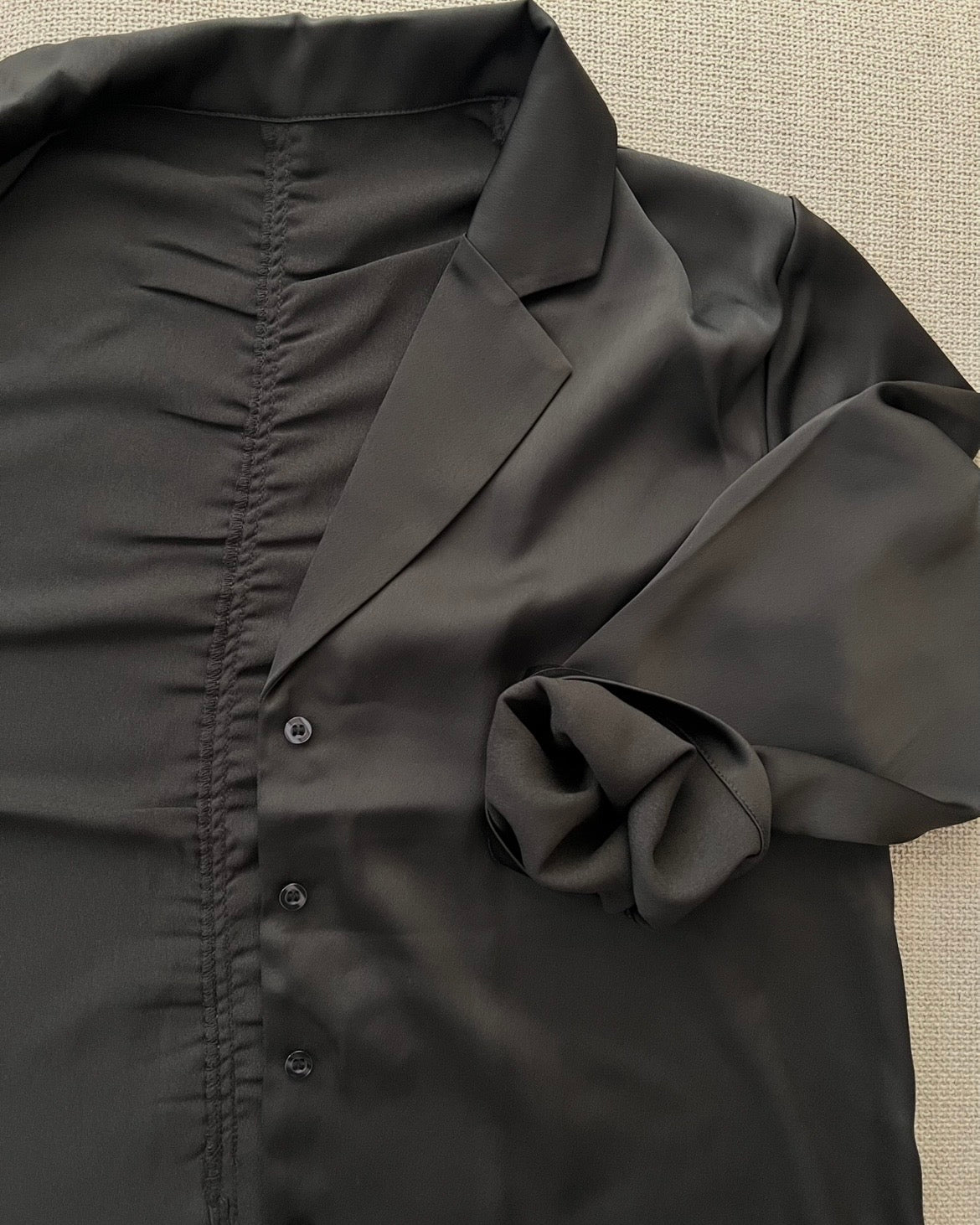 サテンライク テーラージャケットシャツ