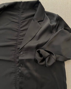 サテンライク テーラージャケットシャツ