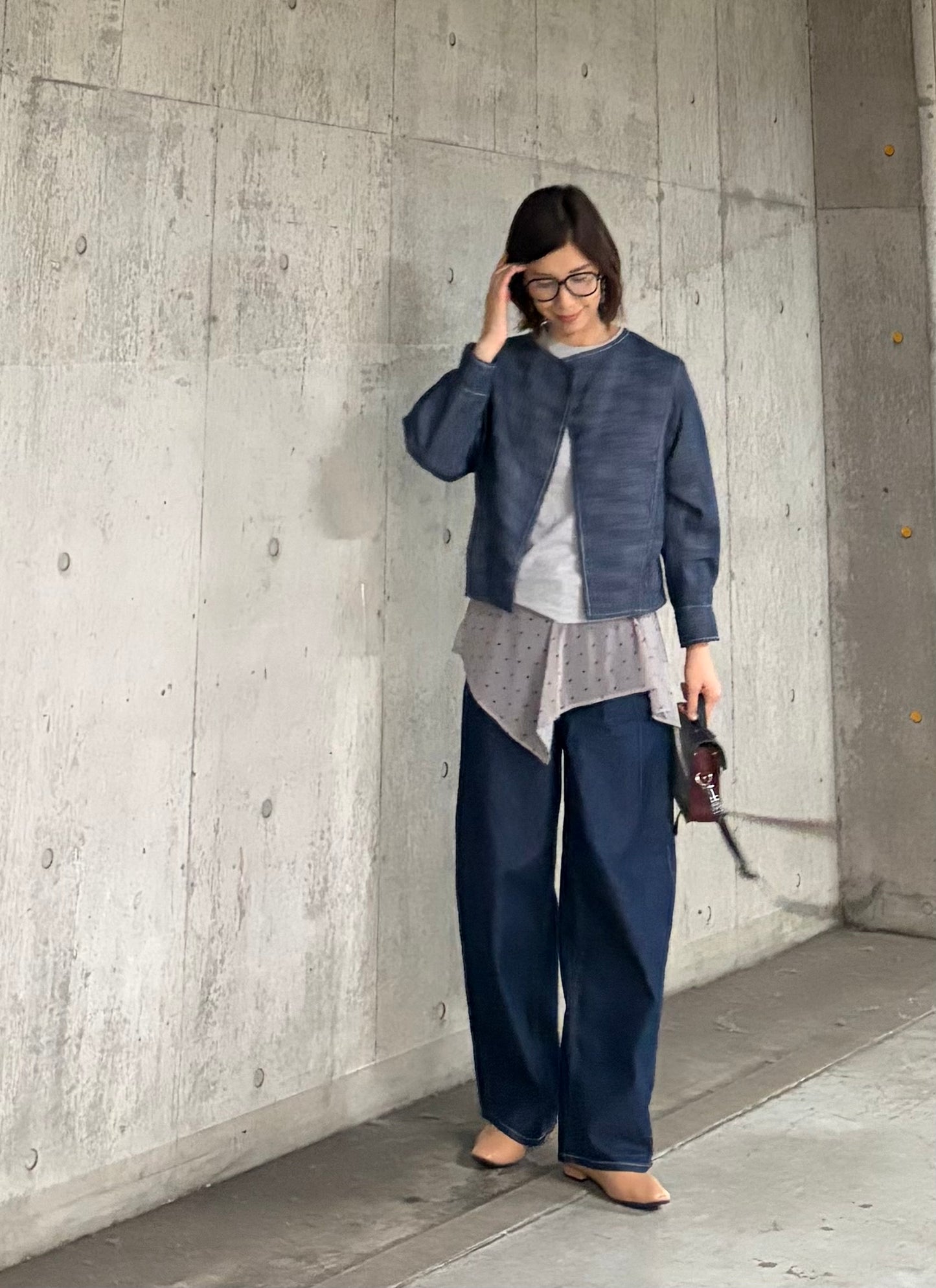 ドットメッシュシアーラップスカート