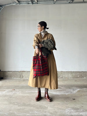 キャメルcottonシャツワンピース