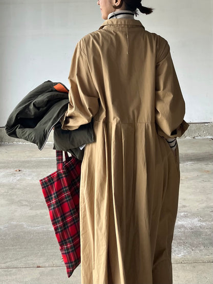 キャメルcottonシャツワンピース