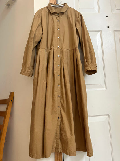 キャメルcottonシャツワンピース