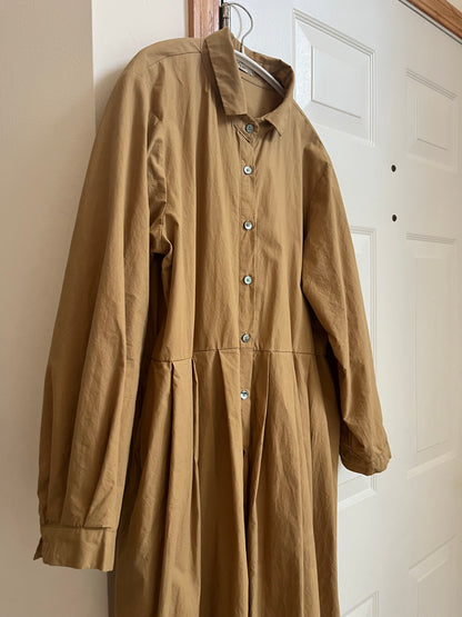 キャメルcottonシャツワンピース