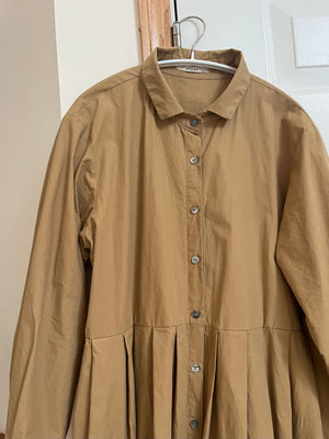 キャメルcottonシャツワンピース