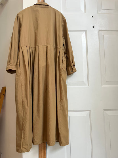 キャメルcottonシャツワンピース