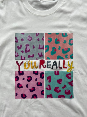 レオパードミックスプリントTシャツ