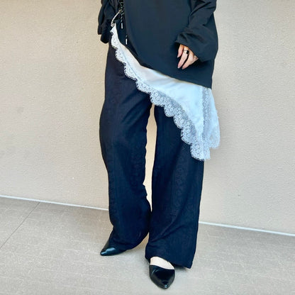 レースワイドパンツ