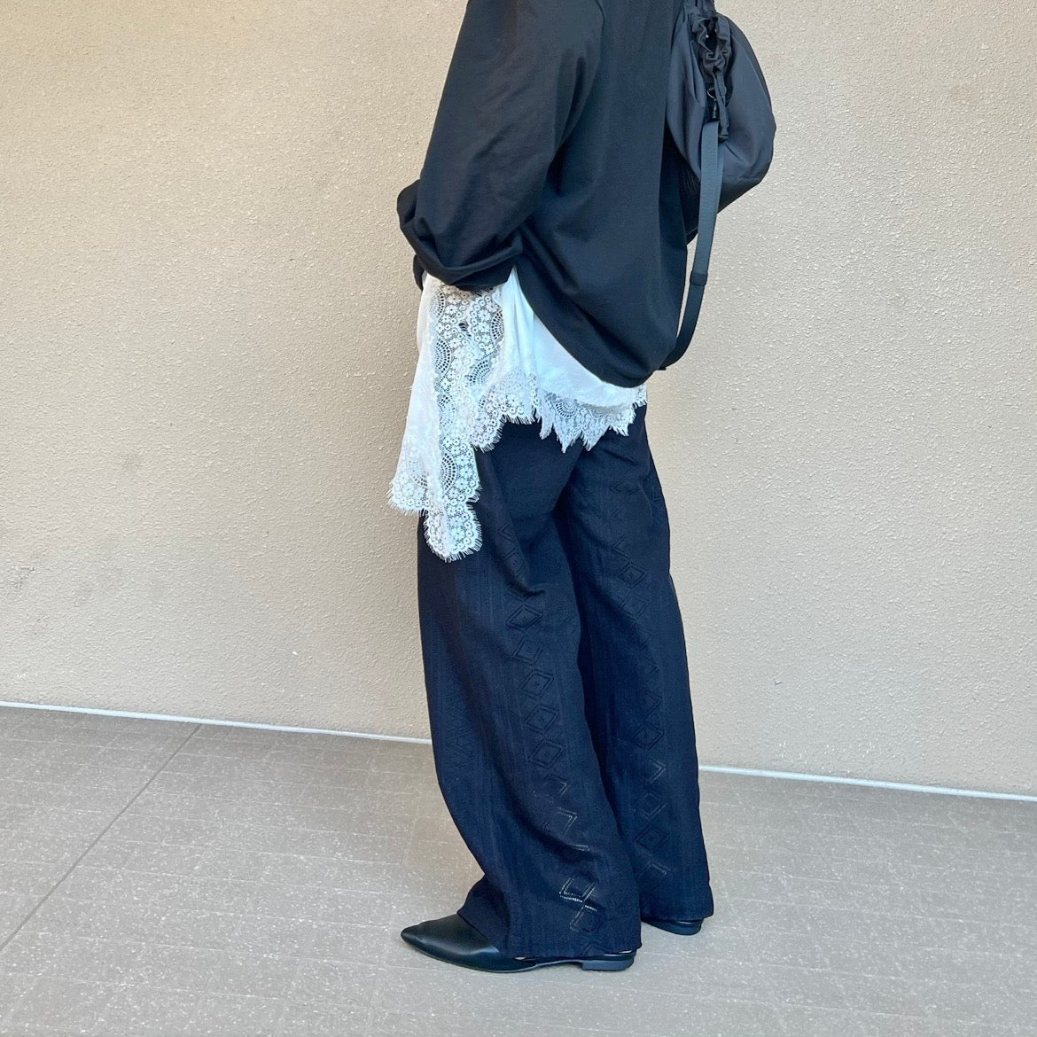 レースワイドパンツ