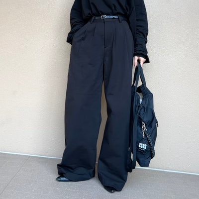 ツータックスウェットワイドパンツ