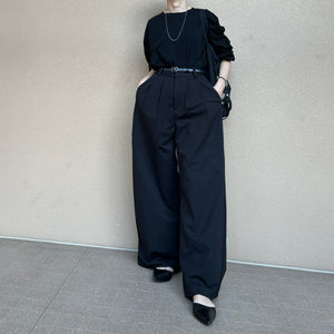 ツータックスウェットワイドパンツ