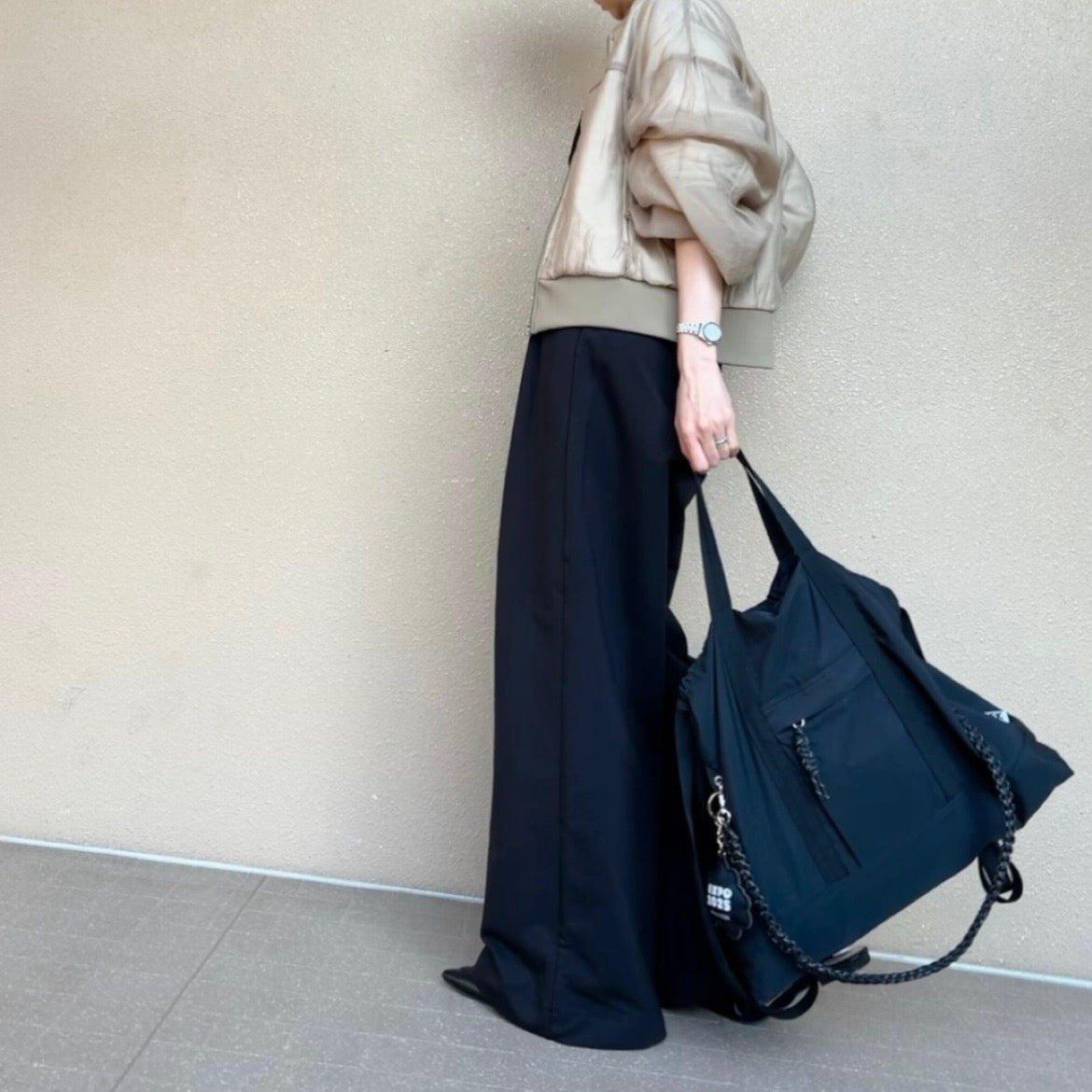 ツータックスウェットワイドパンツ