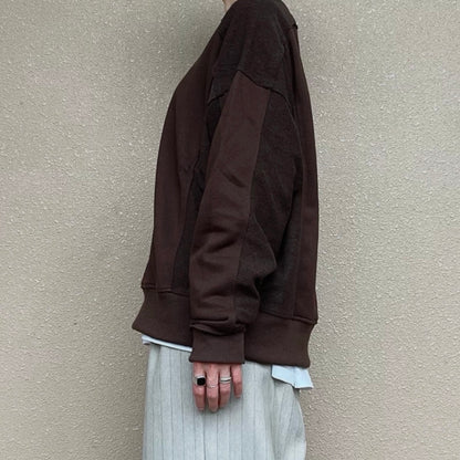 クルーネックパネルスウェット