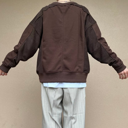 クルーネックパネルスウェット