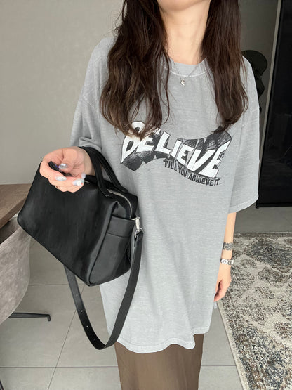 BELIEVEロゴピグメントTシャツ