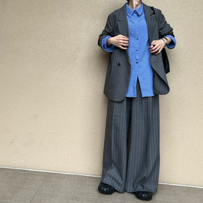 杢ストライプダブルジャケット