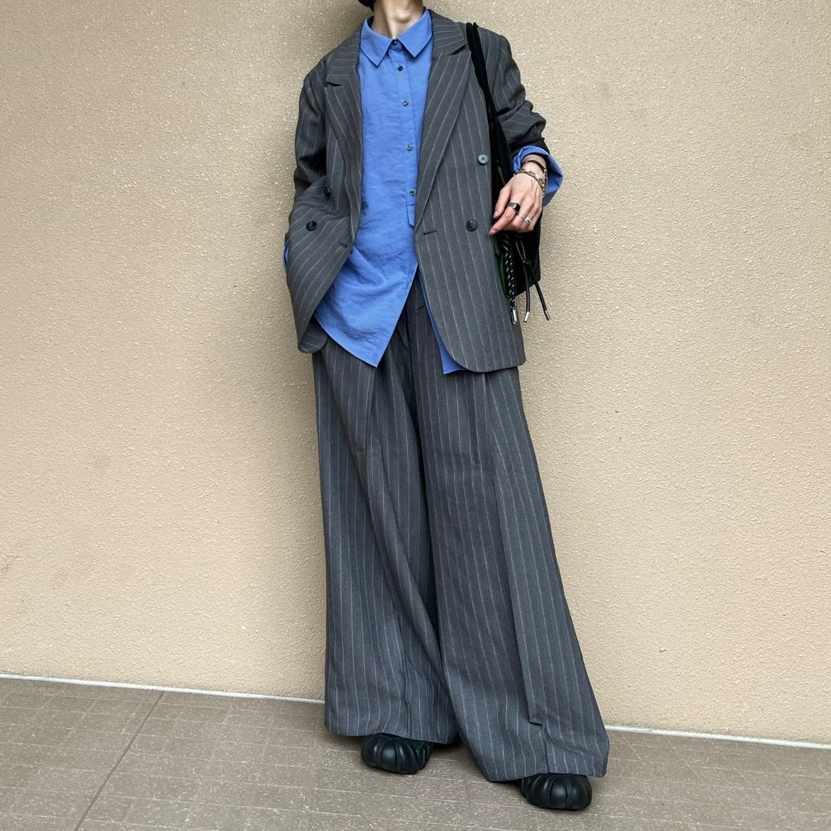 杢ストライプタックパンツ