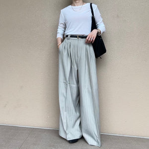 杢ストライプタックパンツ