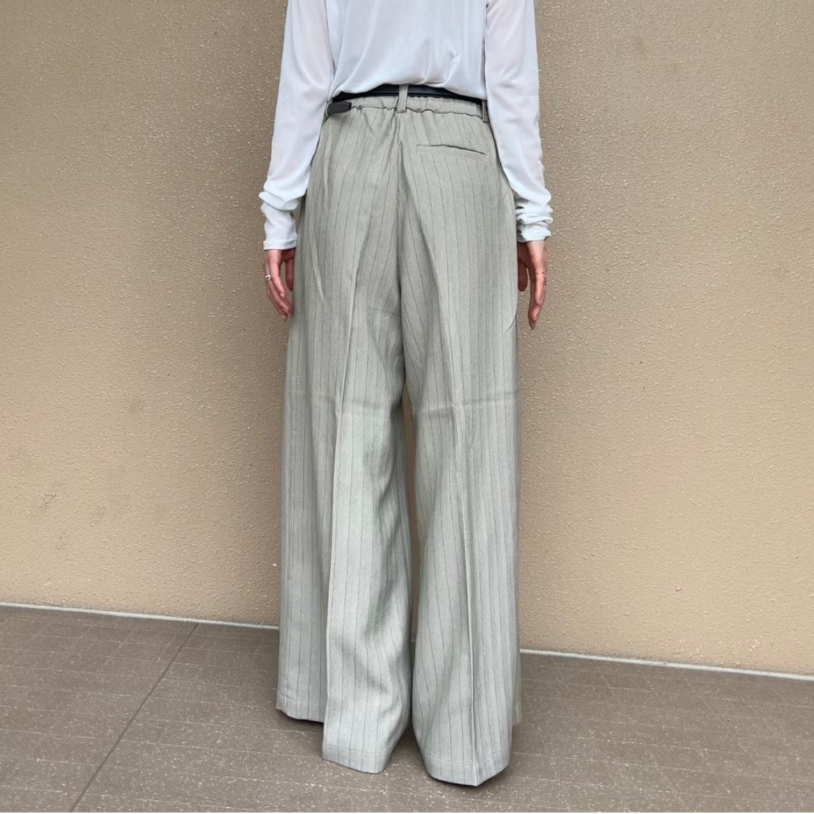 杢ストライプタックパンツ
